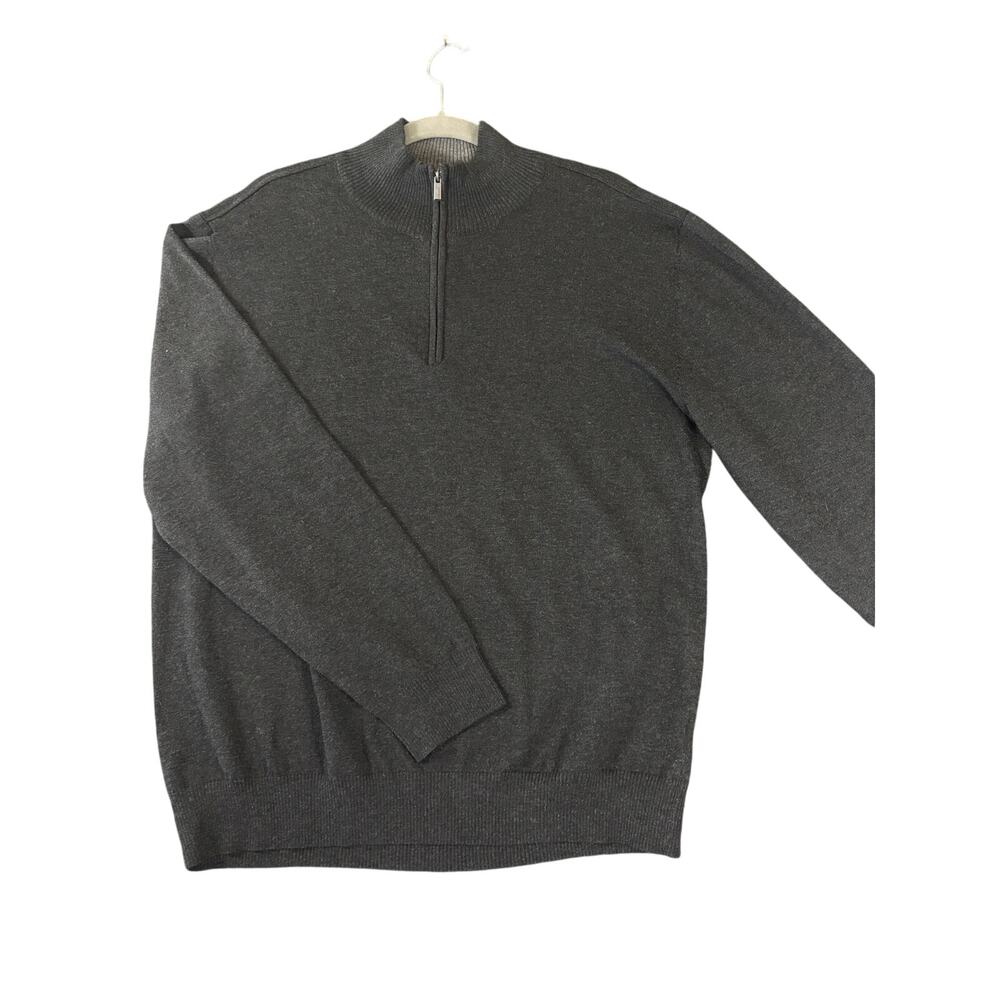 Tricots St Raphael Men's XXL Charcoal Quarter Zip Sweater 2XL